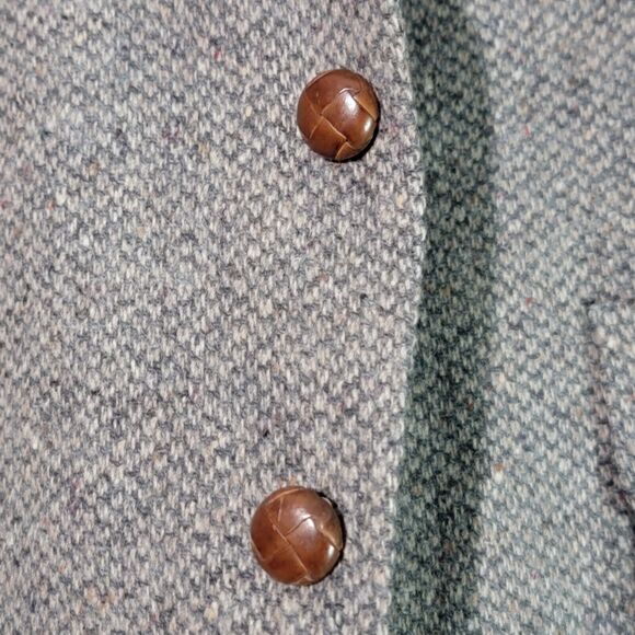 Vintage Levis Strauss Wool Tweed Blazer Lg Sports Coat Elbow Patches Herringbone - Picture 4 of 16